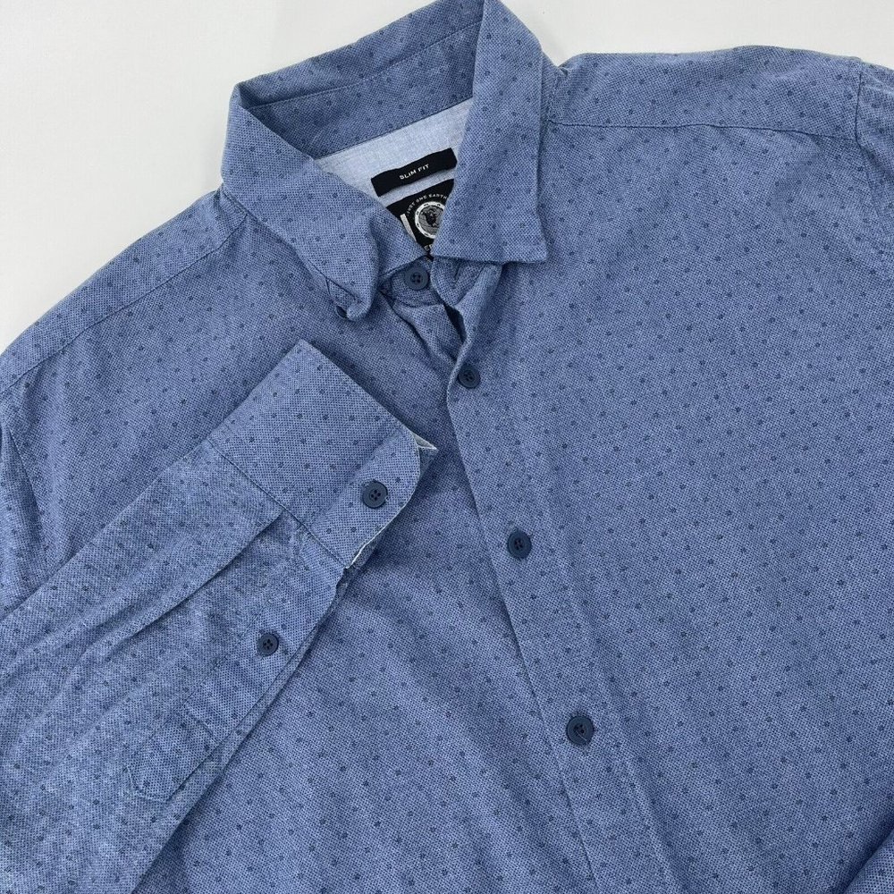 Joseph Abboud Large JOE Long Sleeve Button Up Slim Fit Blue Pattern